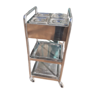 3 Tier Stainless Steel Kitchen Serving Trolley With Wheels